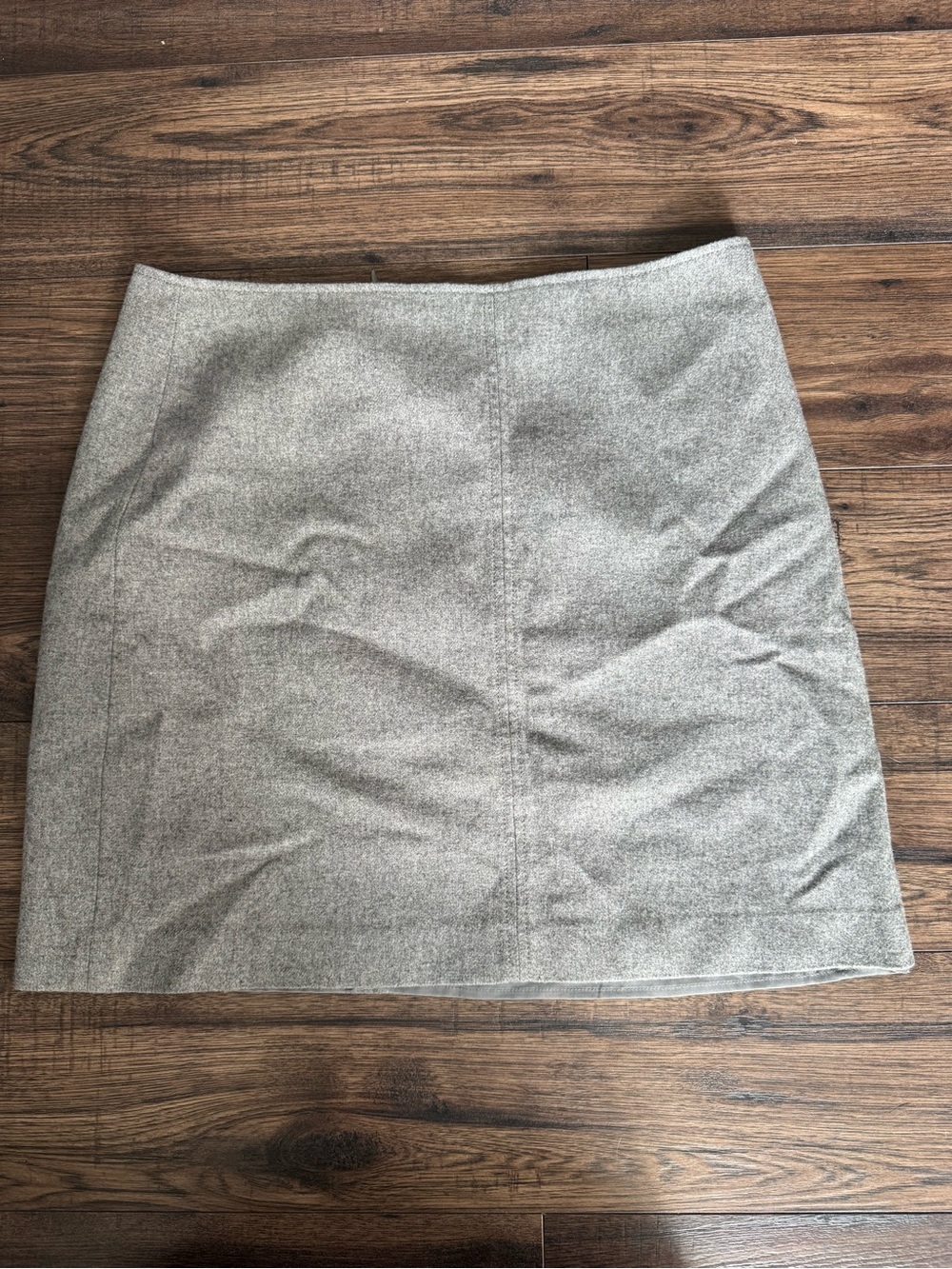 Grey wool blend mini skirt